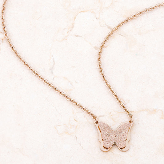 Elysia – Rose Gold Butterfly Necklace